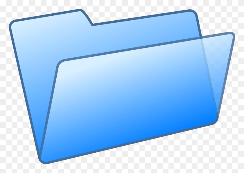 2400x1647 Blue Open Folder Dropbox Transparent Png - Folder Icon PNG
