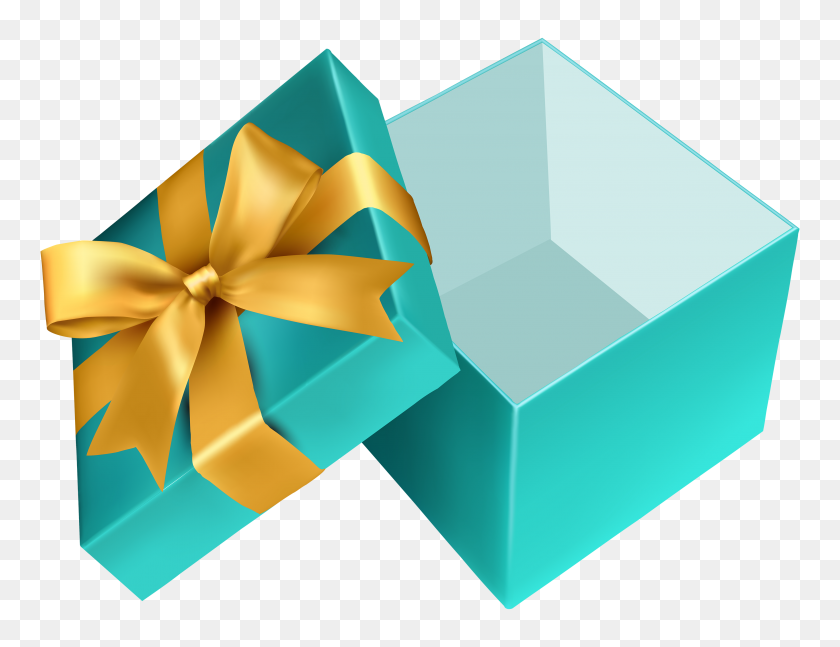 3500x2637 Blue Open Gift Png Cli - Gift Box PNG