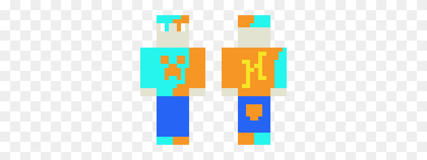 288x256 Синий Оранжевый Гипиксель Мальчик Майнкрафт Скин - Логотип Гипиксель Png