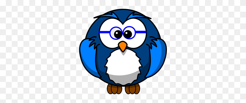 300x292 Blue Owl With Glasses Png, Clip Art For Web - Free Owl Clipart Downloads