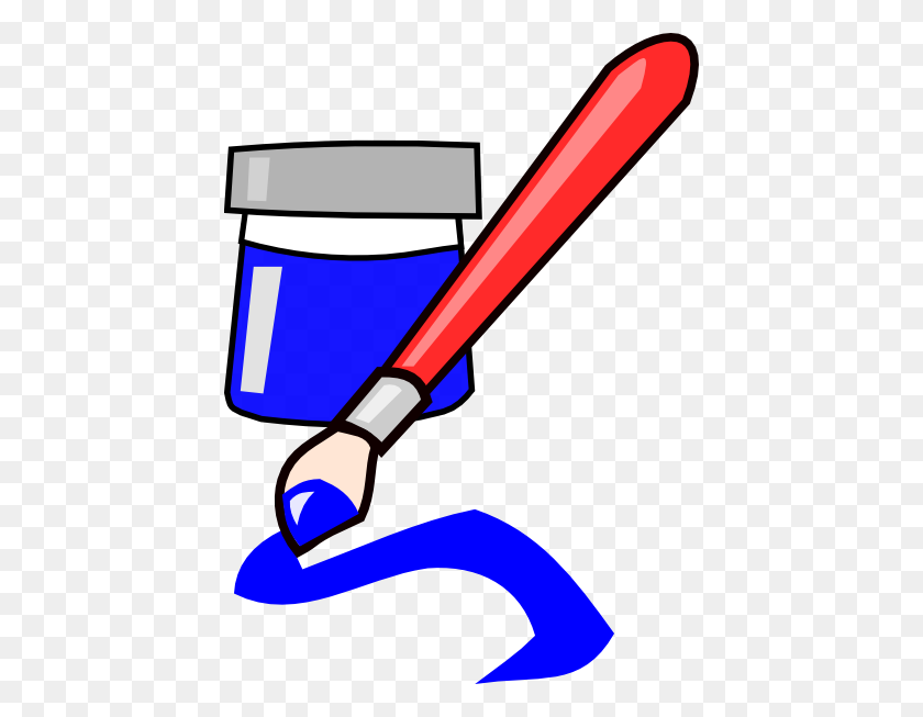 432x593 Blue Paintbrush Clip Art - Paintbrush Clipart Transparent