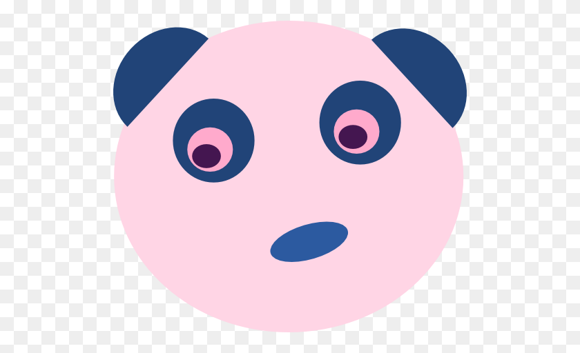 512x452 Blue Panda Face Clipart - Panda Face PNG