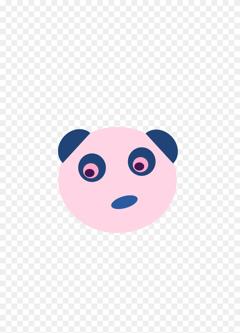 2400x3394 Blue Panda Face Icons Png - Panda Face PNG