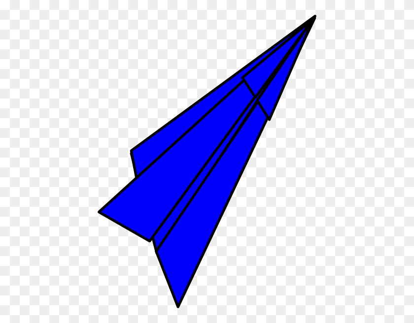 444x596 Blue Paper Plane Clip Art - Paper Plane Clipart