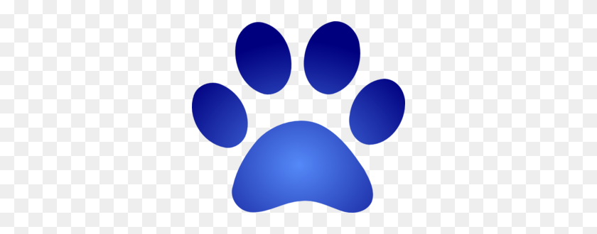 300x270 Blue Paw Print With Gradient Clip Art - Paw Patrol Clipart PNG