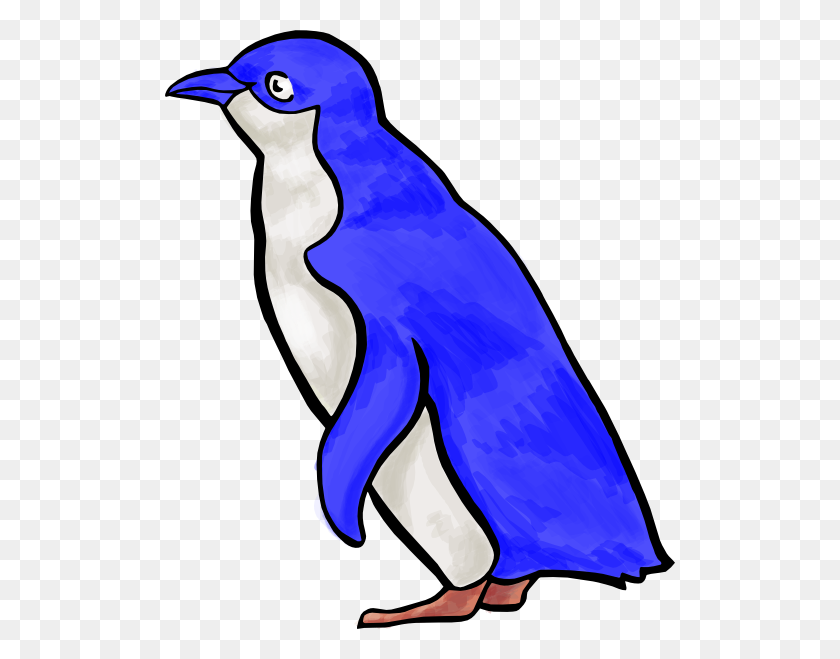 510x599 Blue Pengu Clip Arts Download - Penguin Clipart PNG
