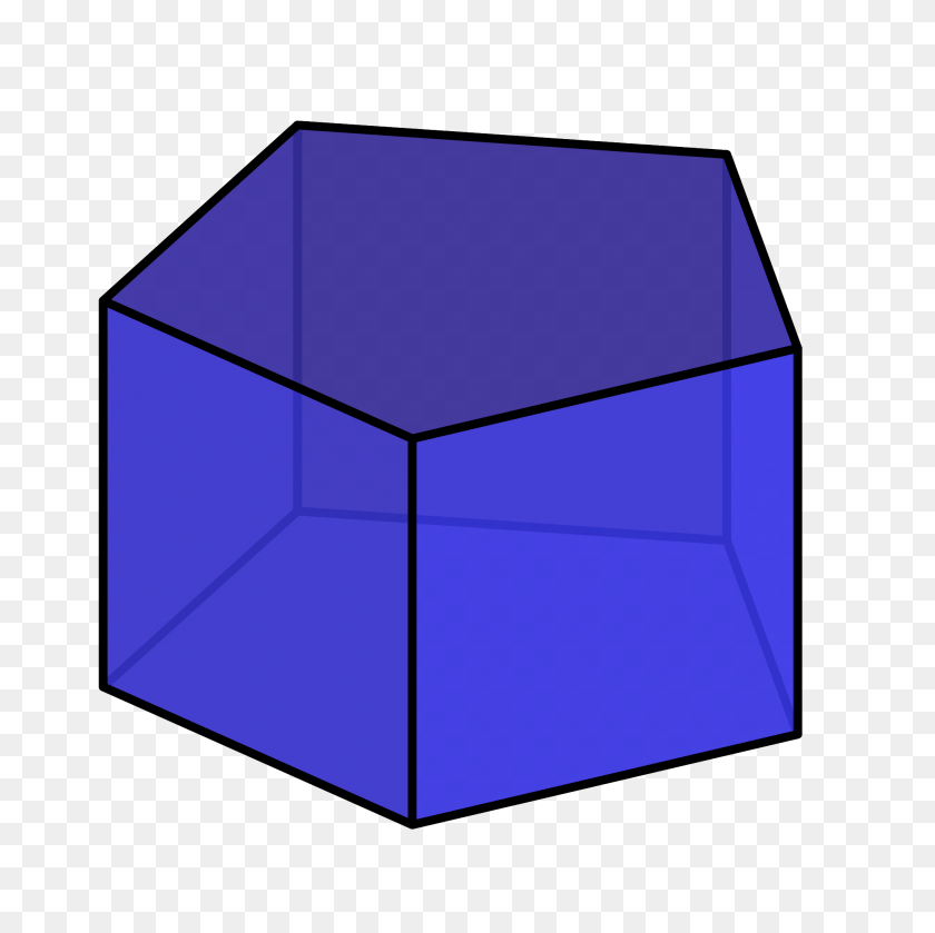 2000x2000 Blue Pentagonal Prism - Rectangular Prism Clipart