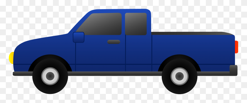 8576x3207 Blue Pickup Truck Clip Art - Blue Truck Clipart