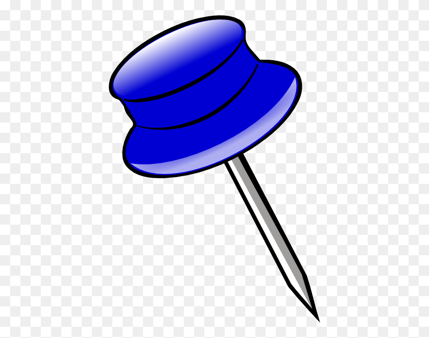 414x602 Blue Pin Clip Art - Safety Pin Clipart