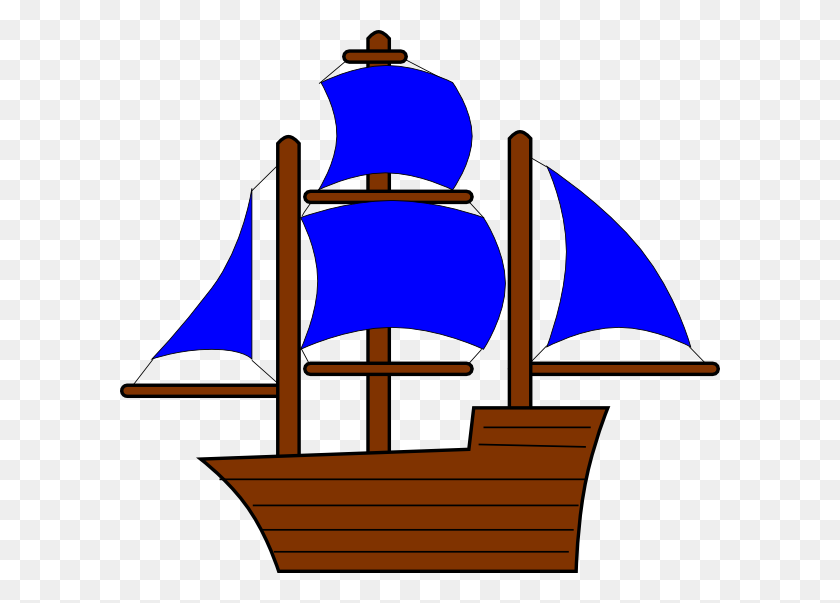 600x543 Синий Пиратский Корабль Картинки - Пиратская Лодка Клипарт