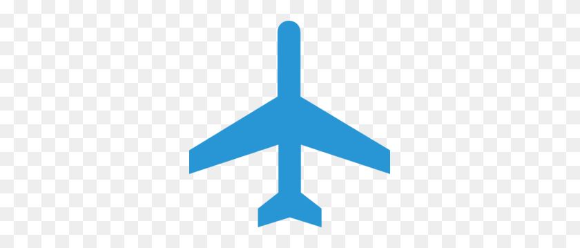 291x299 Клипарт Синий Самолет - Детский Самолетик