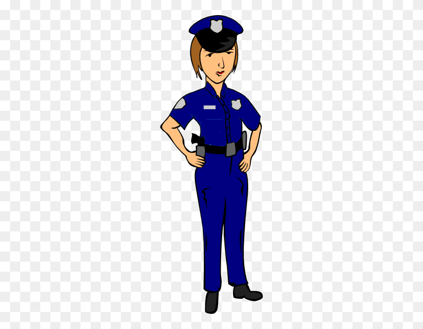 204x594 Blue Police Woman Png, Clip Art For Web - Security Guard Clipart