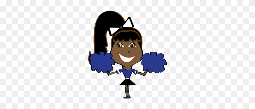264x300 Blue Pom Cheerleader - Pom Clip Art