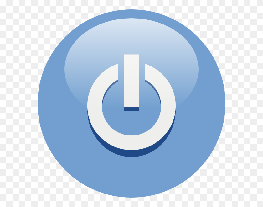 600x600 Blue Power Button Clip Art Free Vector - Denim Clipart