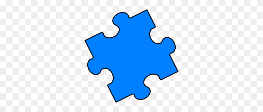 300x300 Blue Puzzle Piece Clip Art - Puzzle Clipart
