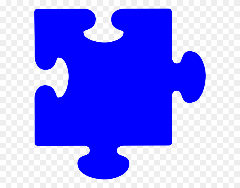 600x599 Blue Puzzle Piece Clip Arts Download - Puzzle Pieces Clipart Black And White