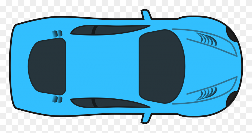 2400x1190 Синий Гоночный Автомобиль - Вид Сверху Png