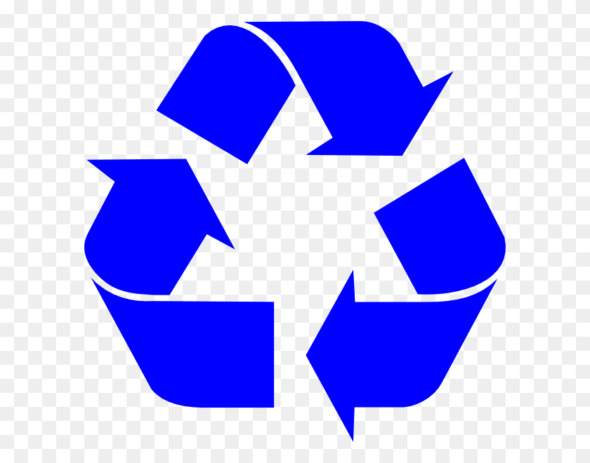 600x600 Blue Recycle Logo Clip Art - Recycle Clipart