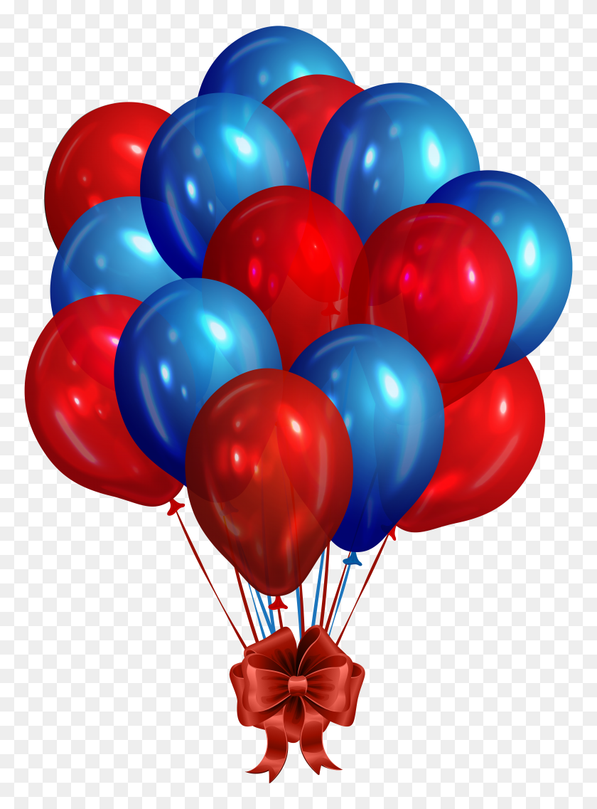 5791x8000 Blue Red Bunch Of Balloons Clip Art Png Gallery - Summer Party Clipart