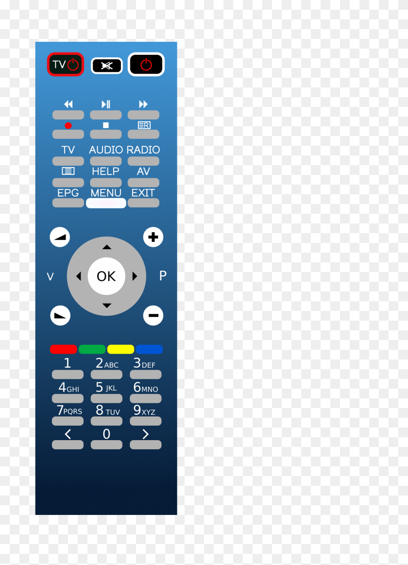 1697x2400 Blue Remote Icons Png - Remote PNG