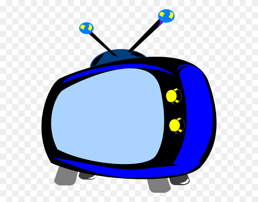 570x598 Blue Retro Tv Clip Art - Retro Tv Clipart