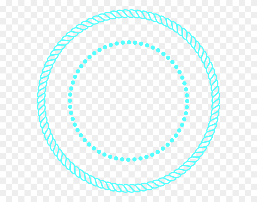 600x600 Blue Rope Circle Frame Clip Art - Rope Border PNG