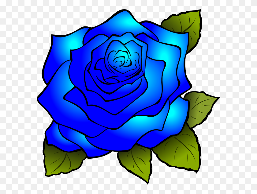 600x572 Blue Rose Clip Art - Rose Clip Art Images