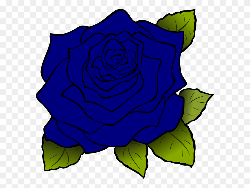 600x572 Blue Rose Png, Clip Art For Web - Purple Rose Clipart