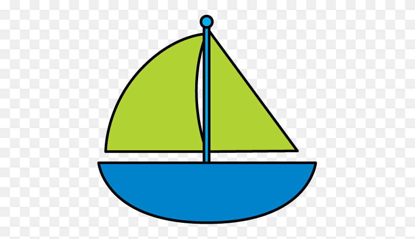 445x425 Blue Sailboat Clip Art, Stamps, And Printables - Ferry Boat Clipart