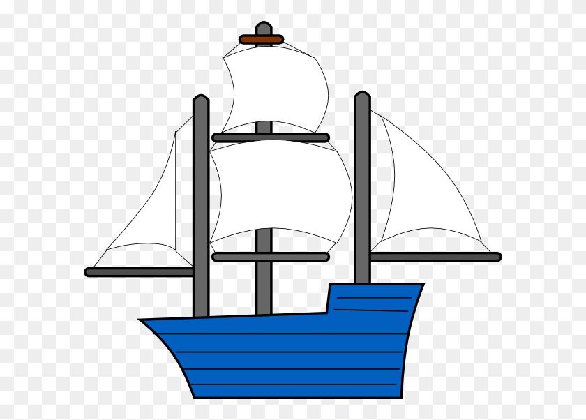 600x542 Blue Sailing Ship Clip Arts Download - Sailboat Clipart PNG