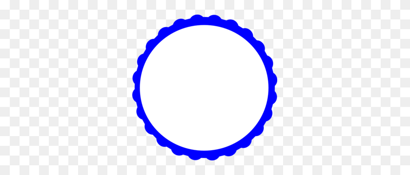 297x300 Blue Scallop Circle Frame Clip Art - Blue Frame Clipart