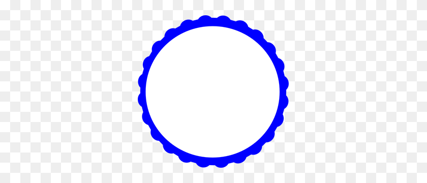 297x300 Blue Scallop Circle Frame Png, Clip Art For Web - Blue Frame Clipart