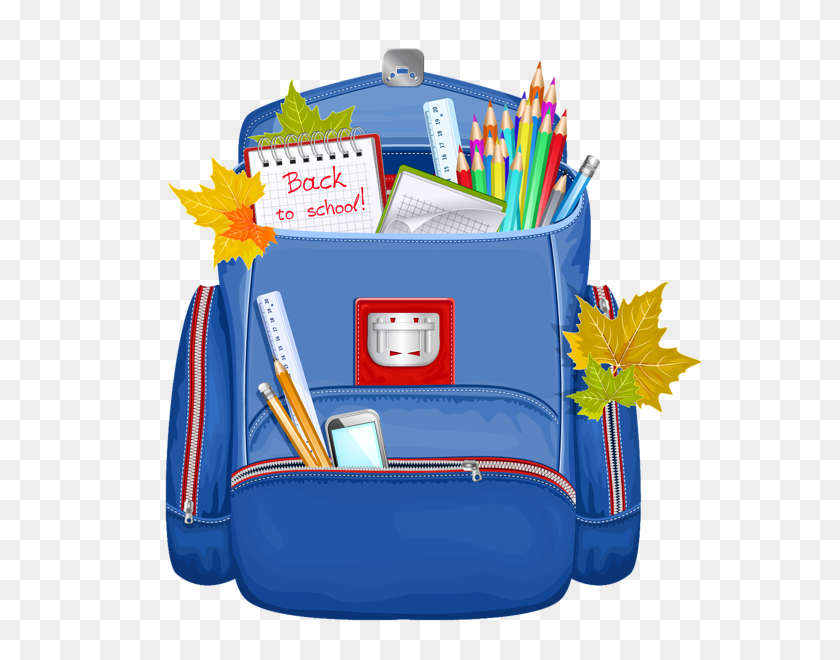 586x600 Blue School Backpack Png Clipart Clipart School - Art Supplies PNG