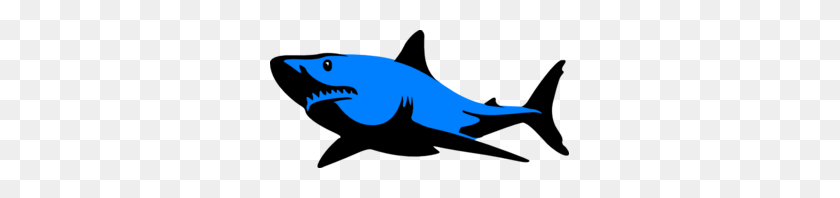299x138 Blue Shark Clip Art - Shark Clipart