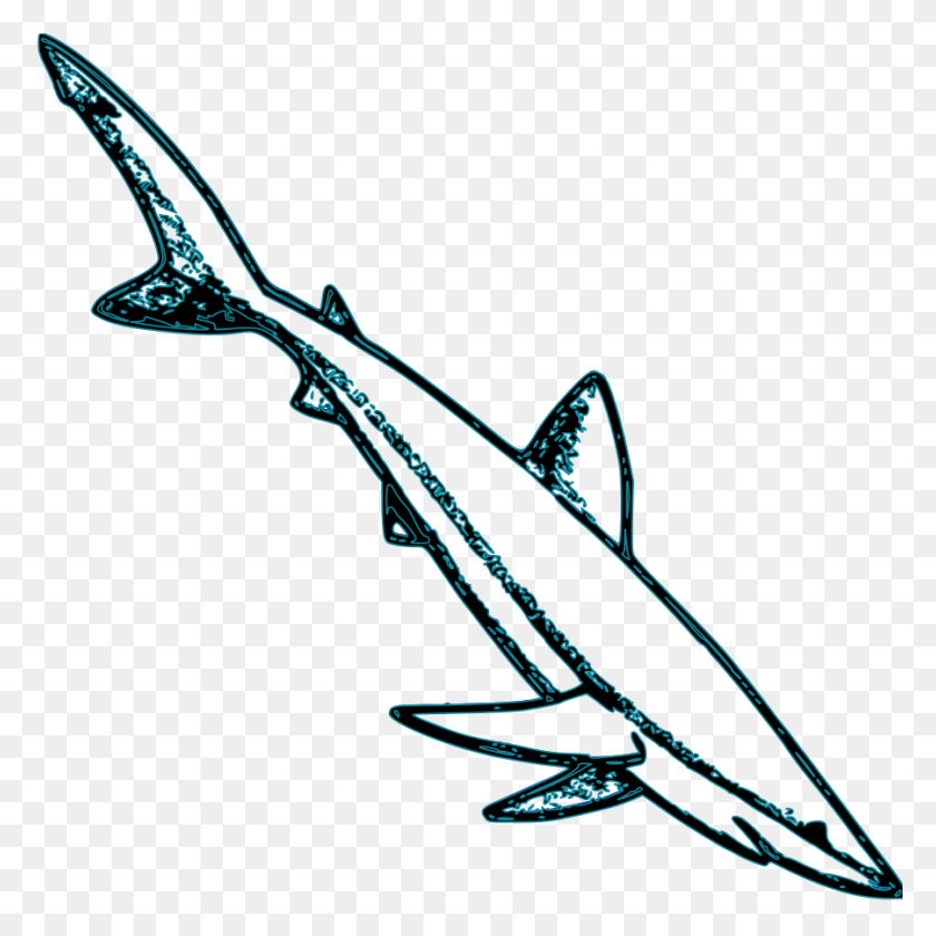900x900 Blue Shark Vector File, Vector Clip Art - Blue Marlin Clipart