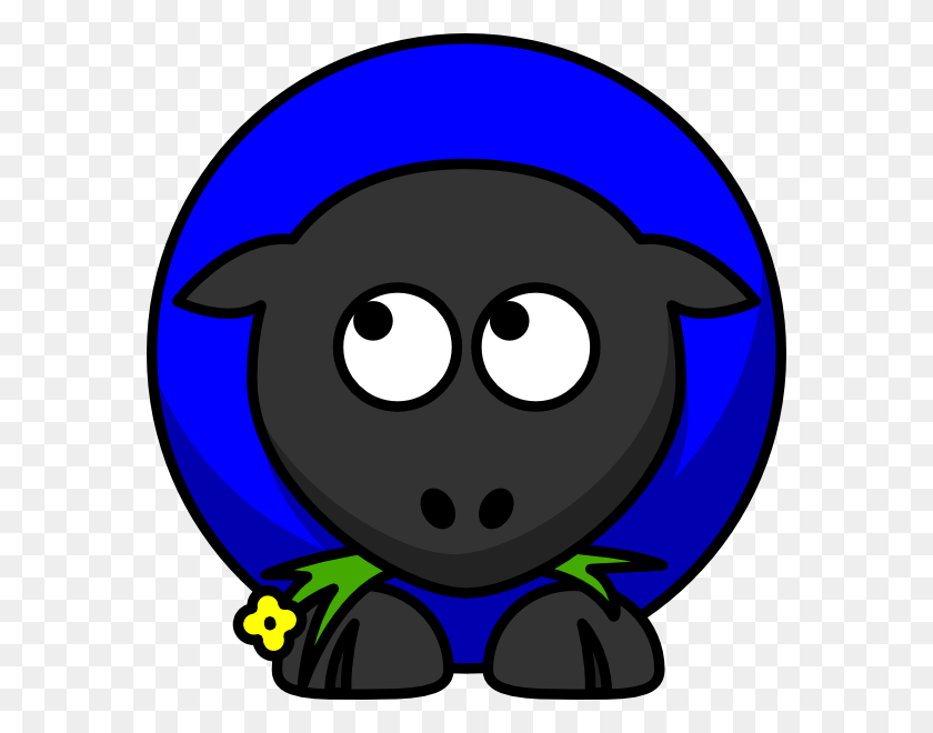 576x600 Blue Sheep Looking Left Png, Clip Art For Web - Left Clipart