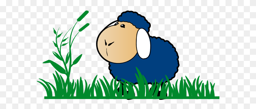 600x298 Blue Sheep With Grass Clip Art - Yucca Clipart