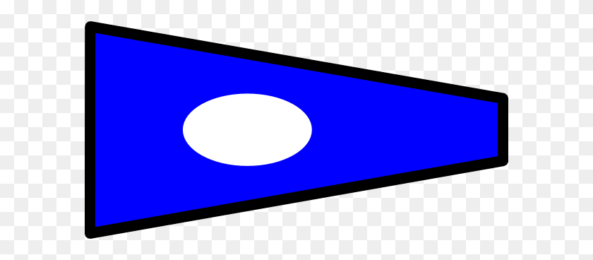 600x308 Blue Signal Flag With White Spot Png, Clip Art For Web - Signal Clipart
