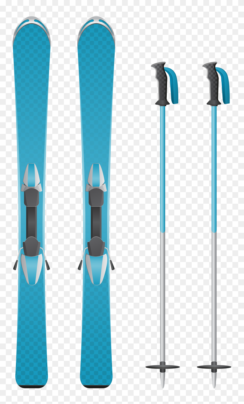 3672x6253 Blue Skis Png Clipart - Ski PNG