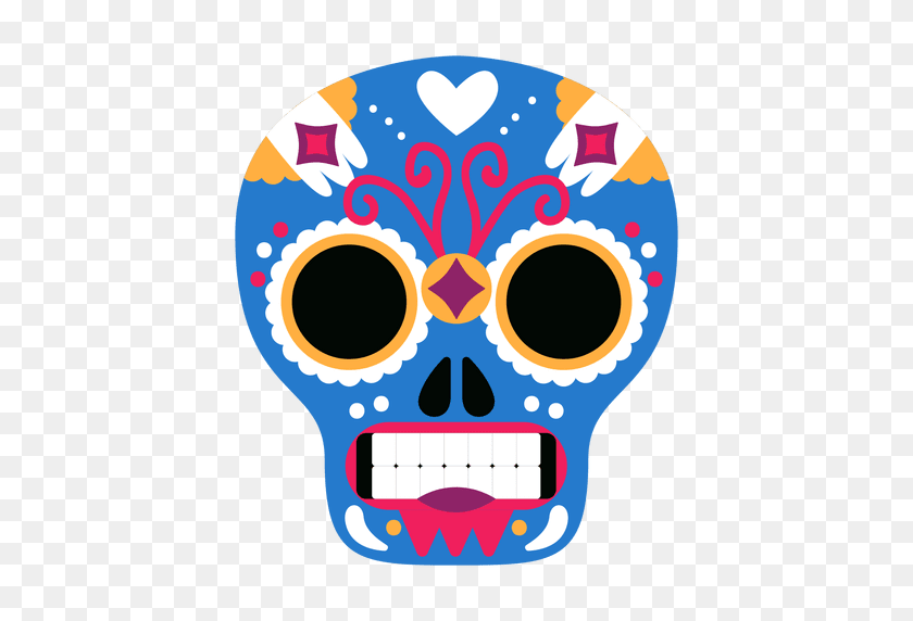 512x512 Blue Skull Mexican Mask - Skull PNG Transparent