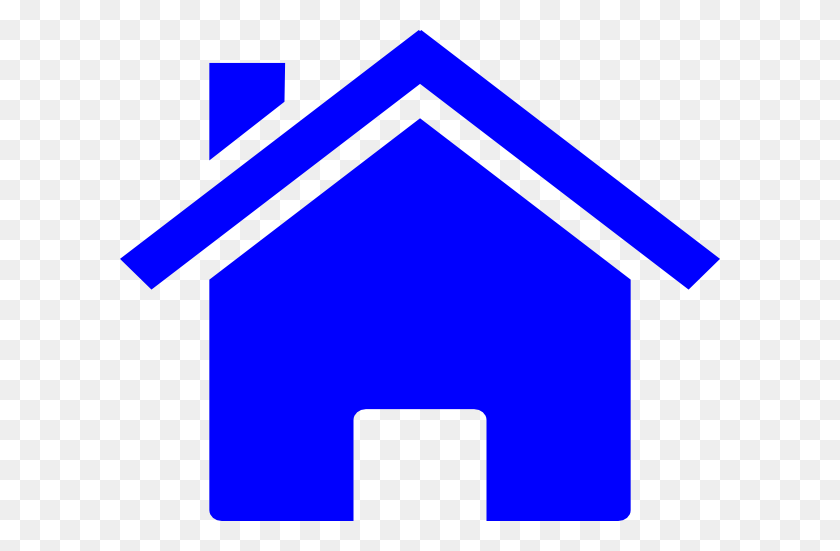 600x491 Blue Small House Clip Art - Blue House Clipart