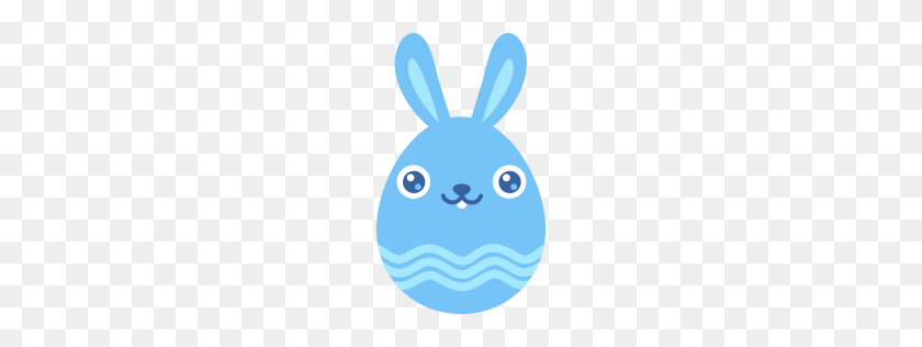 256x256 Blue Smile Icon Easter Egg Bunny Iconset - Easter PNG