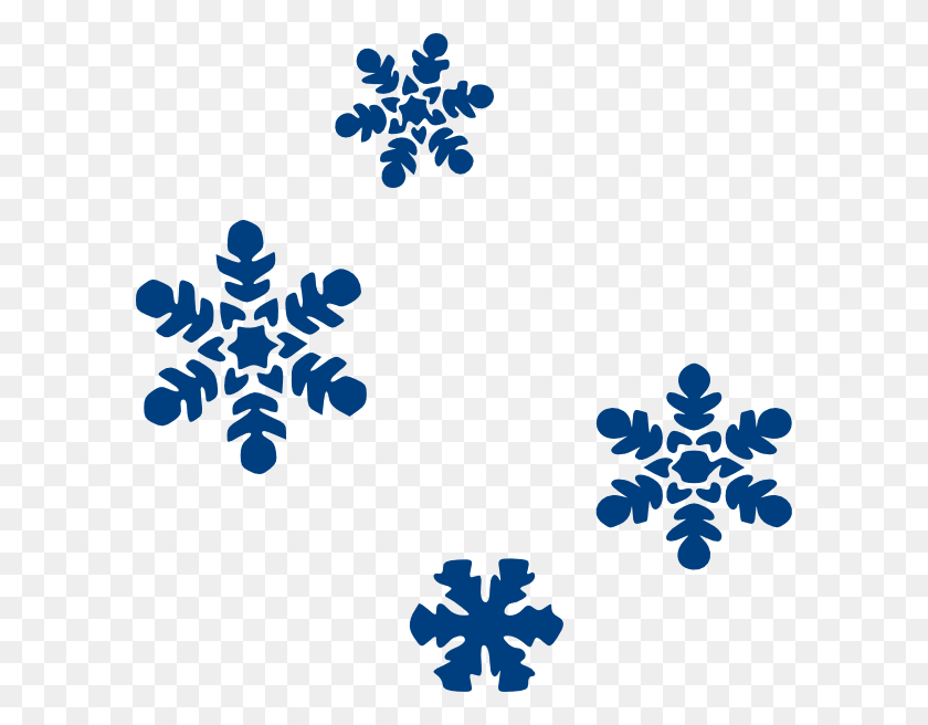 594x596 Синие Хлопья Снега Клипарт - Снежная Граница Png