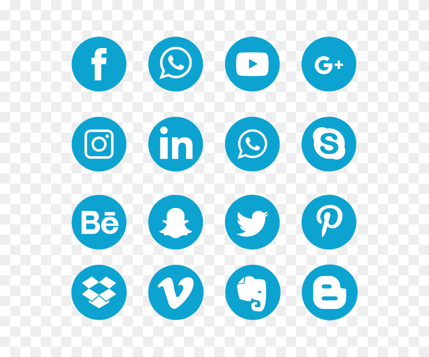 640x640 Синие Иконки Социальных Сетей, Социальные Сети, Значок Png И Вектор - Иконки Социальных Сетей Png Прозрачного