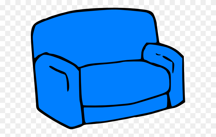 600x473 Blue Sofa Clip Art - Sofa Clipart