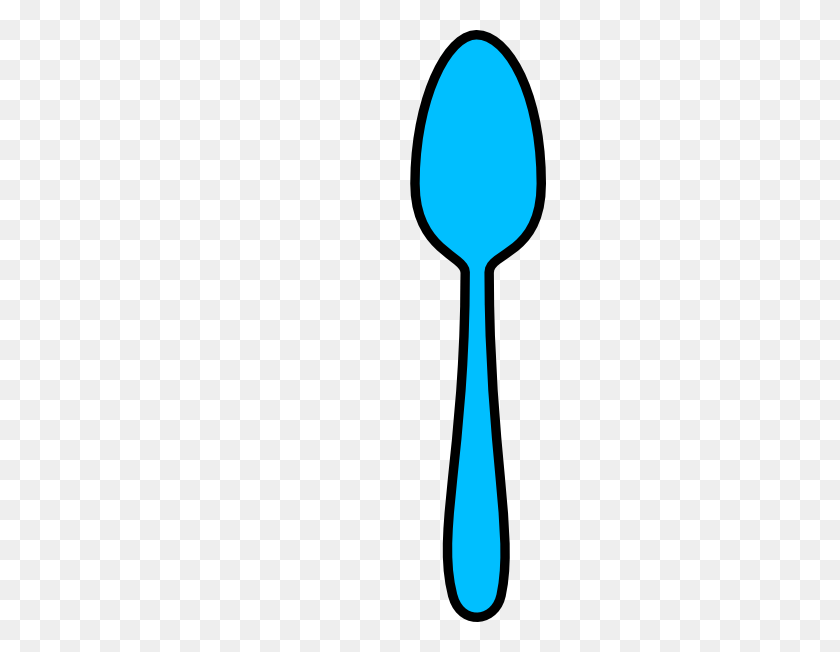 252x592 Blue Spoon Clip Art - X Clipart
