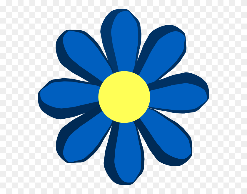 582x599 Clipart De Flores De Primavera Azul - Clipart De Primavera Gratis