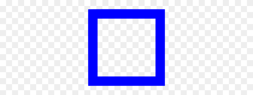 256x256 Icono De Contorno Cuadrado Azul - Cuadrado Azul Png
