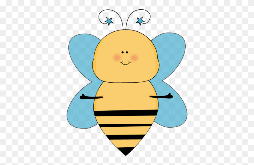 400x487 Blue Star Bee С Распростертыми Объятиями Школьные Вещи Bee, Bee - Клипарт С Распростертыми Объятиями