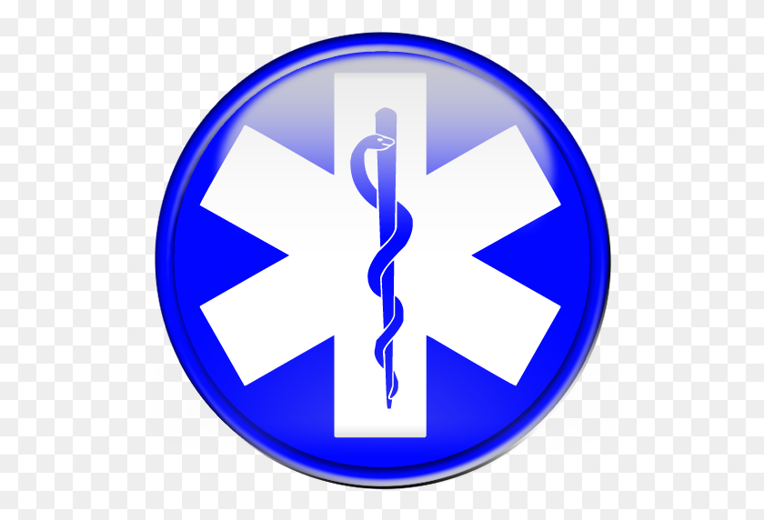 512x512 Blue Star Of Life Symbol Button Clipart Image - Button Clipart